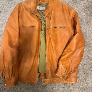 Wilsons Leather Orange Leather Jacket